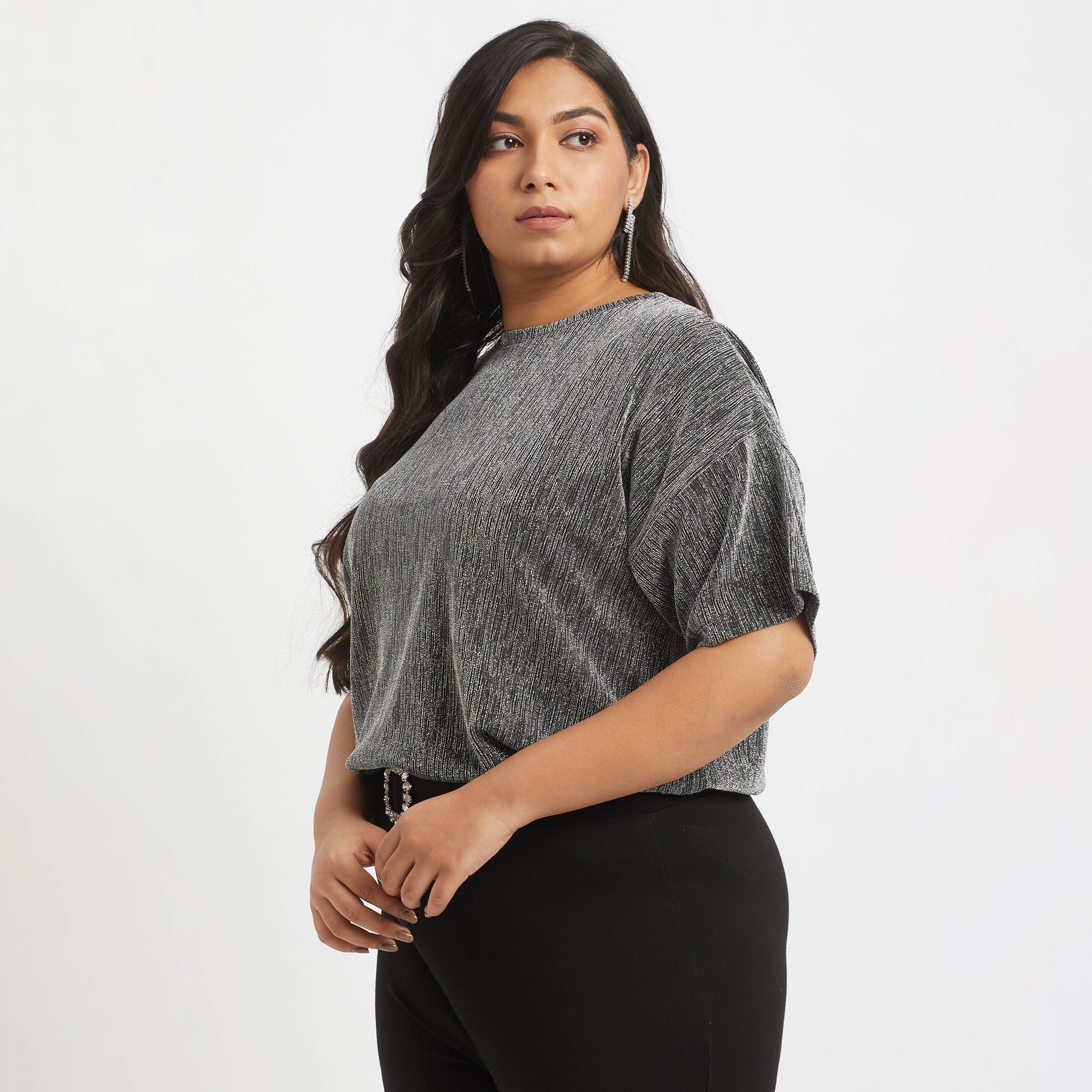 Plus Size Lurex Top