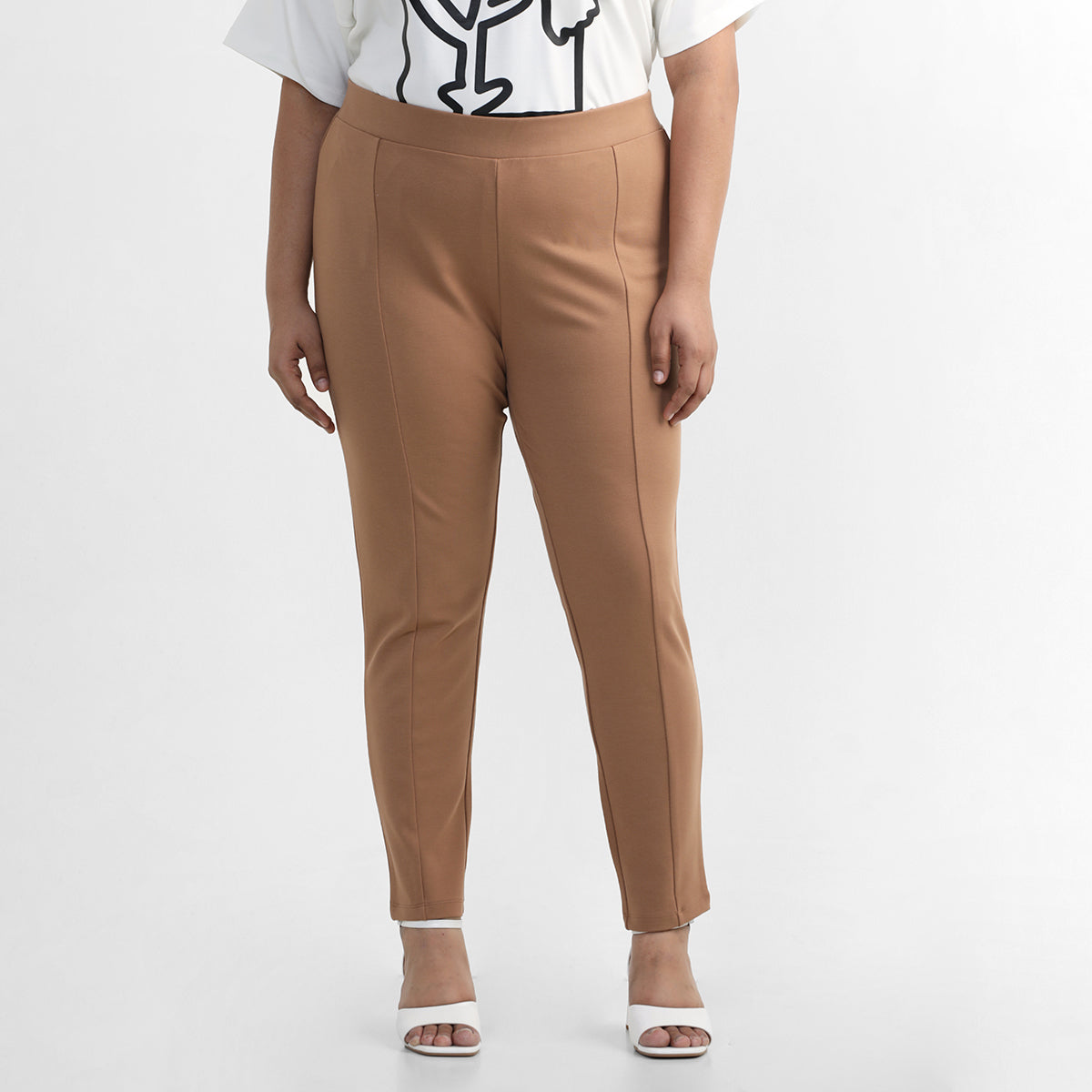 Beige Brown Leggings