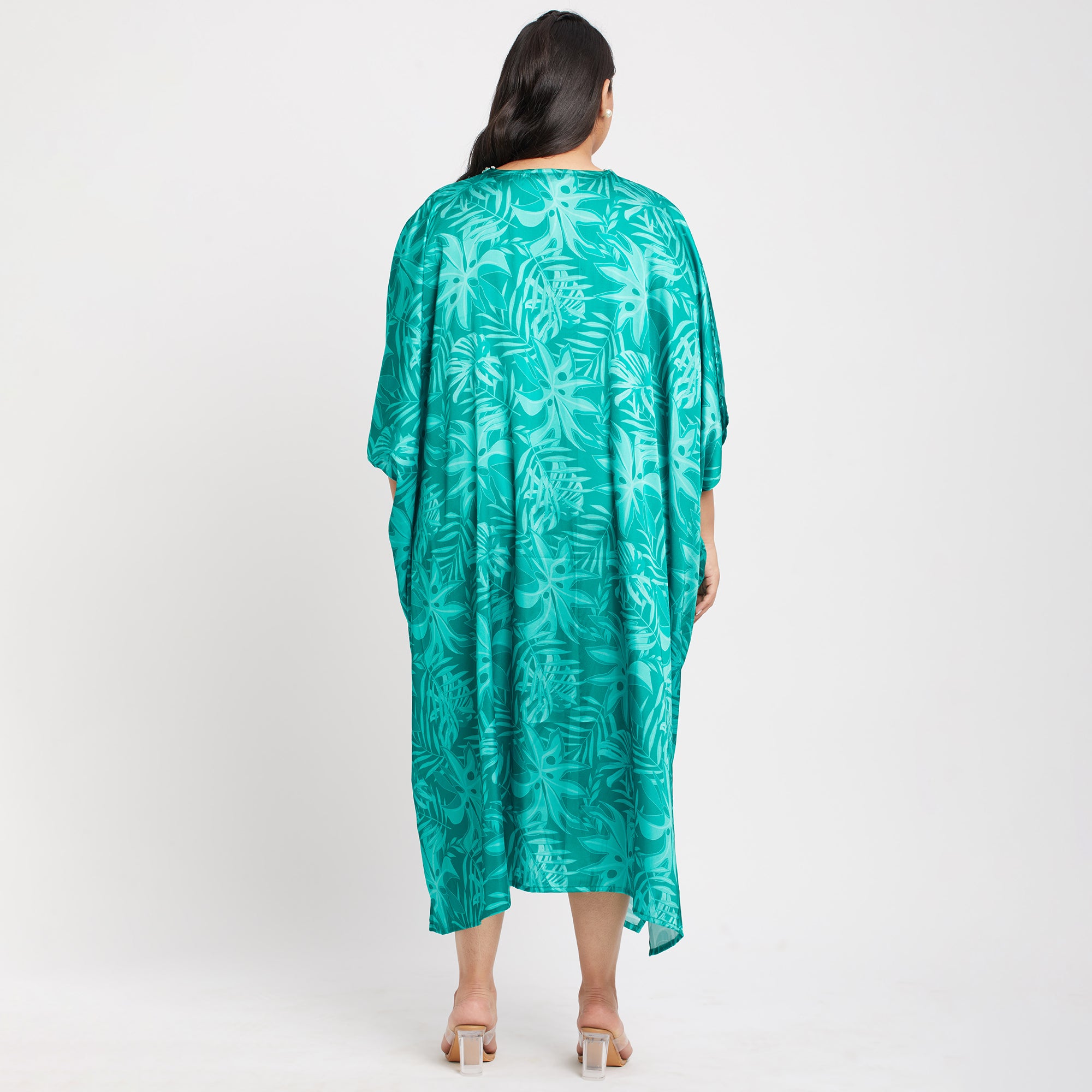 Festive Print Satin Kaftan