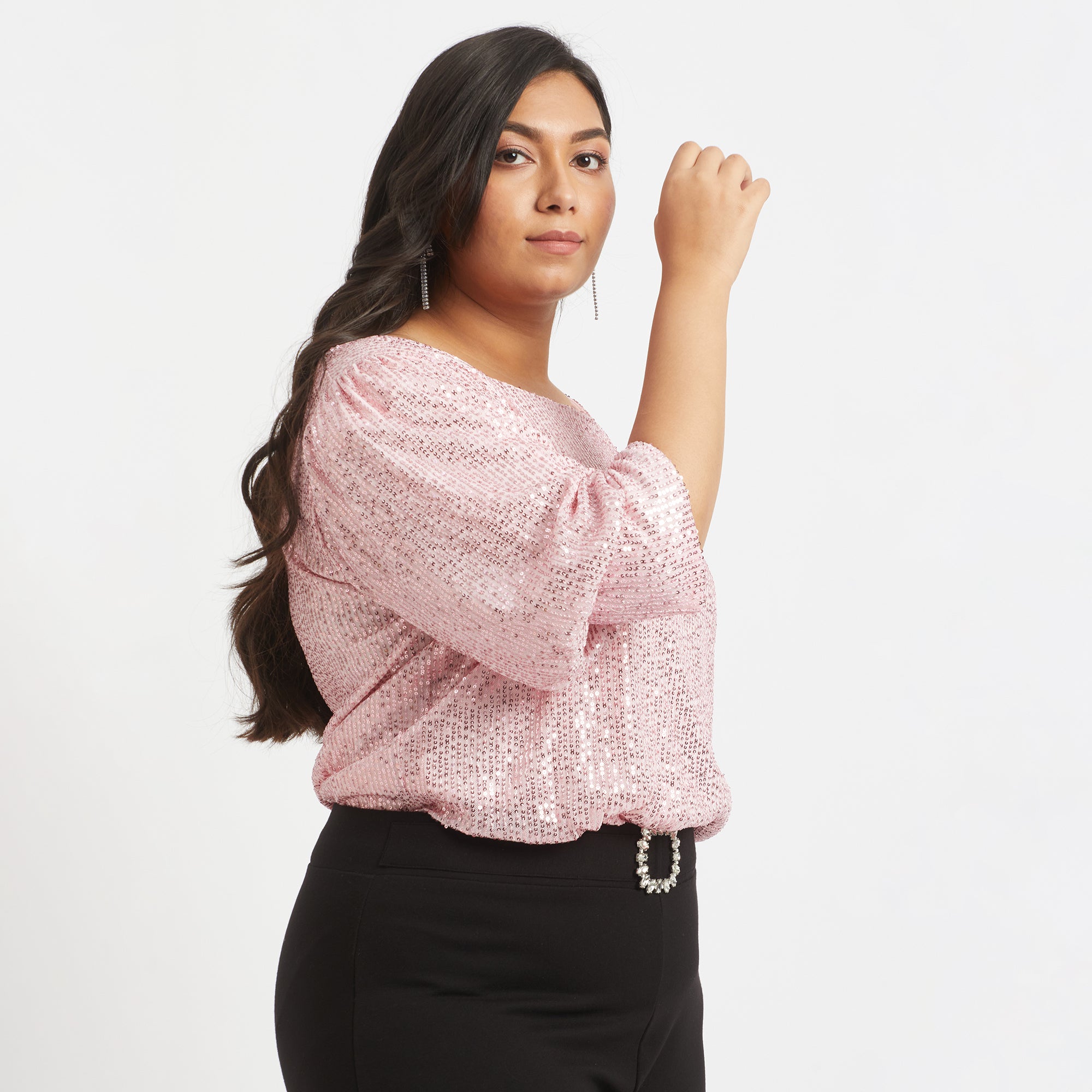 Plus Size Sequin Top