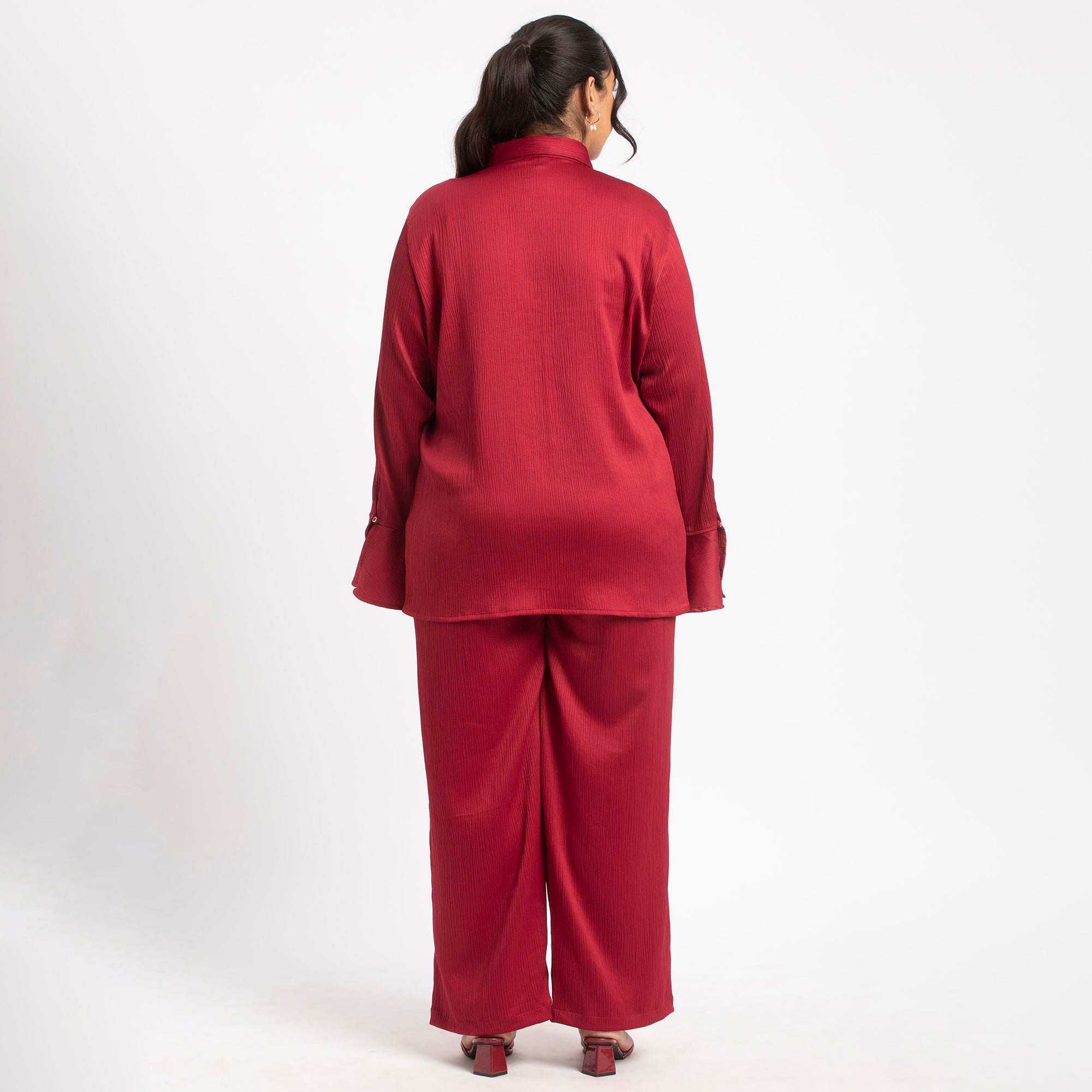 Red Satin Co-ord Set