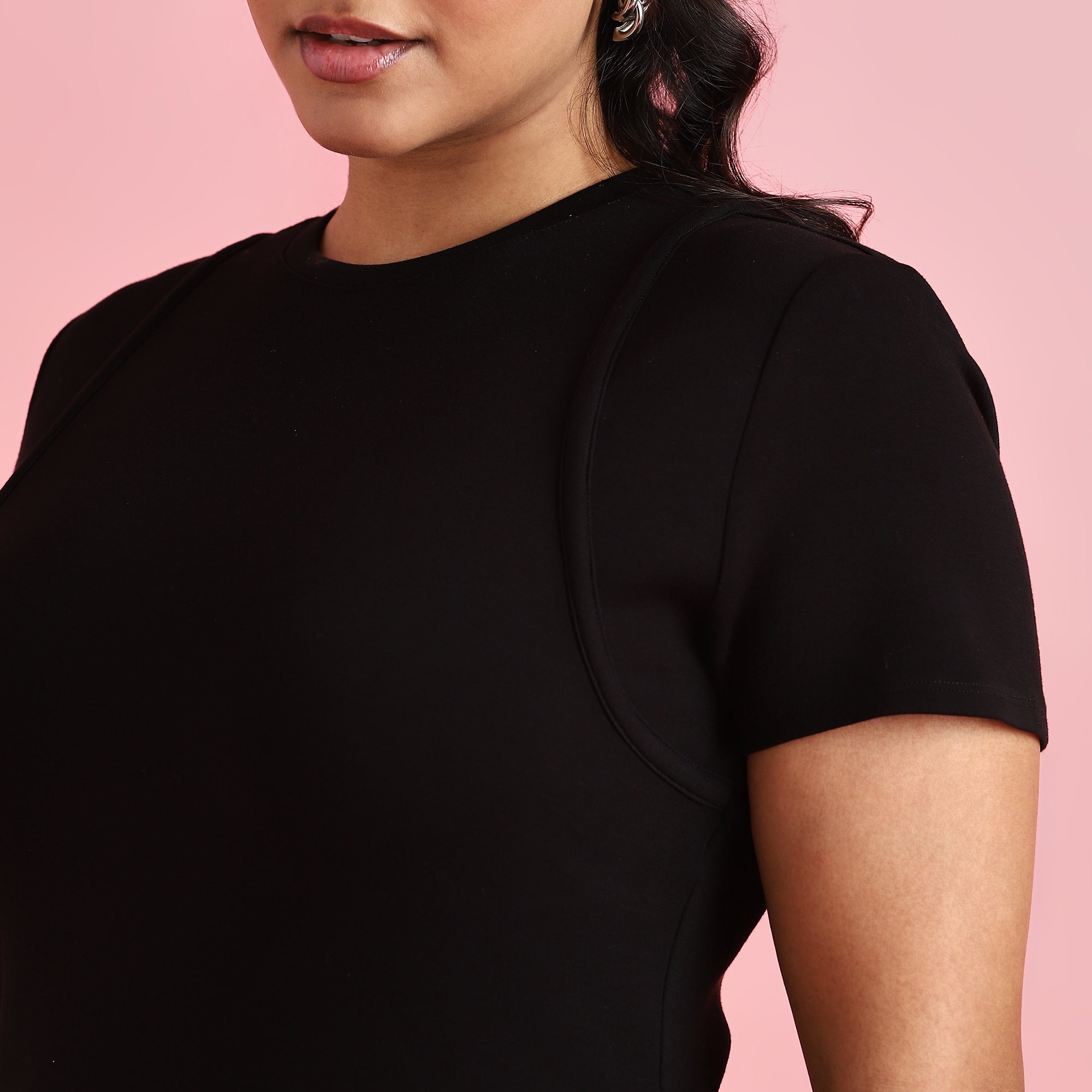 Black Bodycon Scuba Maxi Dress