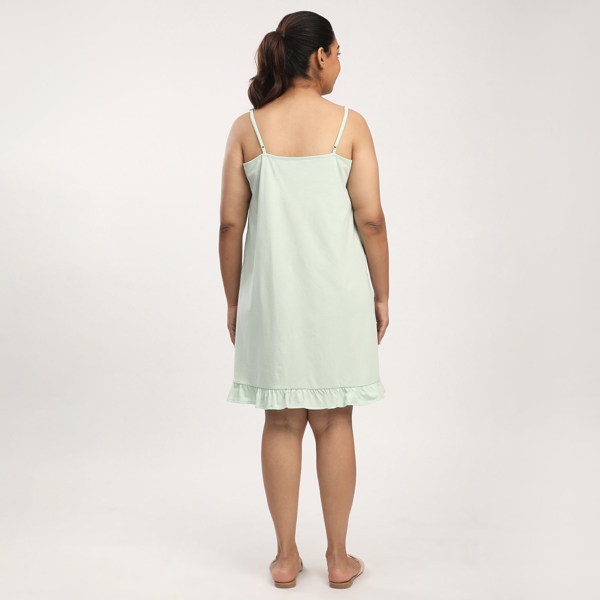 Mint Cotton Jersey Slip Dress