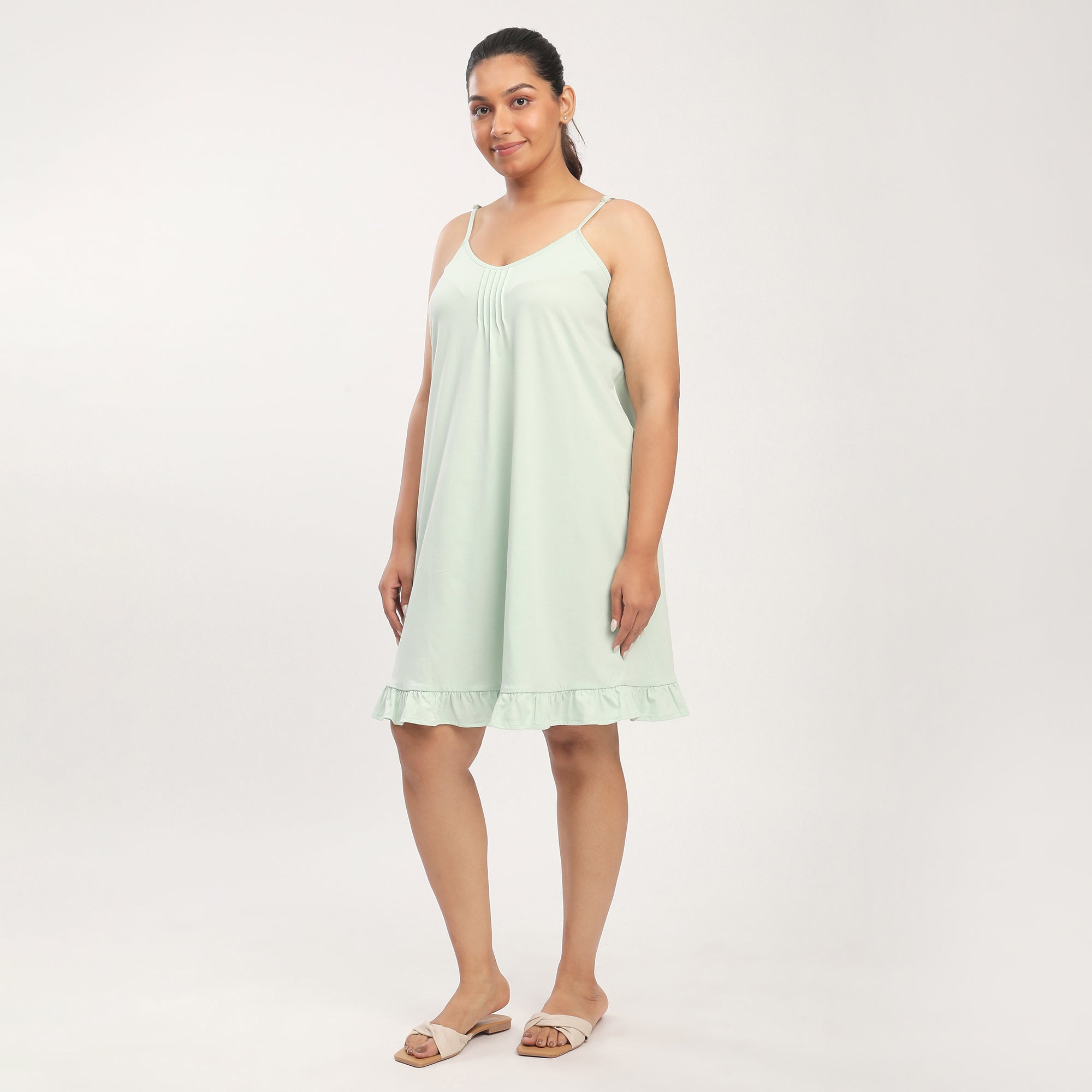 Mint Cotton Jersey Slip Dress