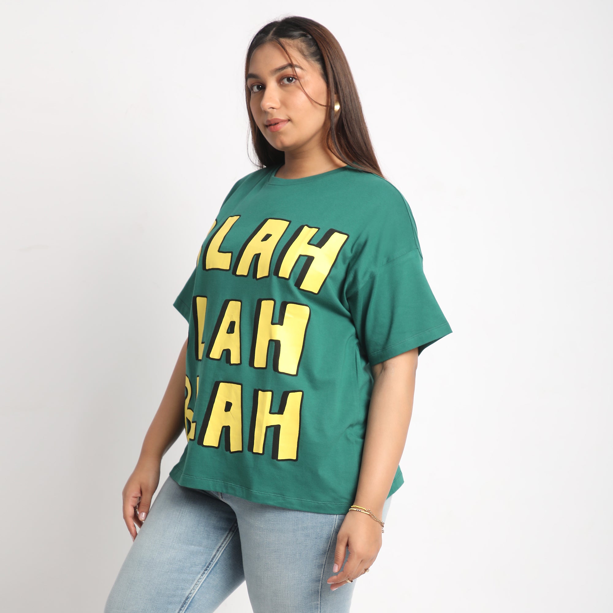 Green Chest Print Cotton Tee