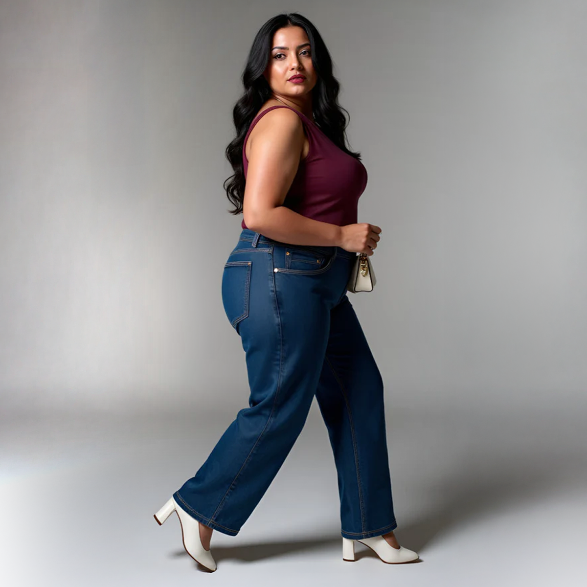 Maroon Plus Size Cotton Knit Camisole