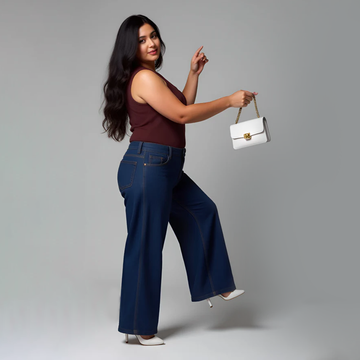 Brown Plus Size Cotton Vest Top