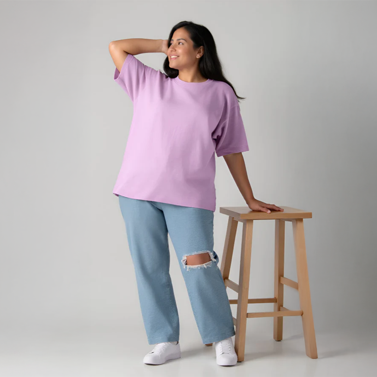 Lilac Drop Shoulder T-Shirt