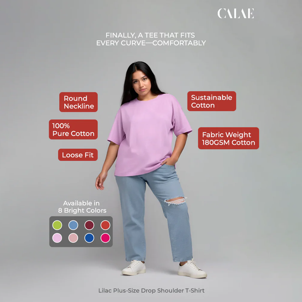 Lilac Drop Shoulder T-Shirt