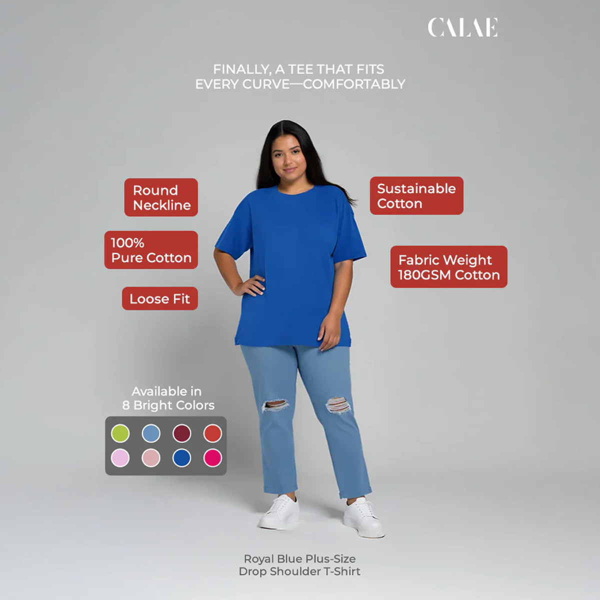 Royal Blue Drop Shoulder T-Shirt