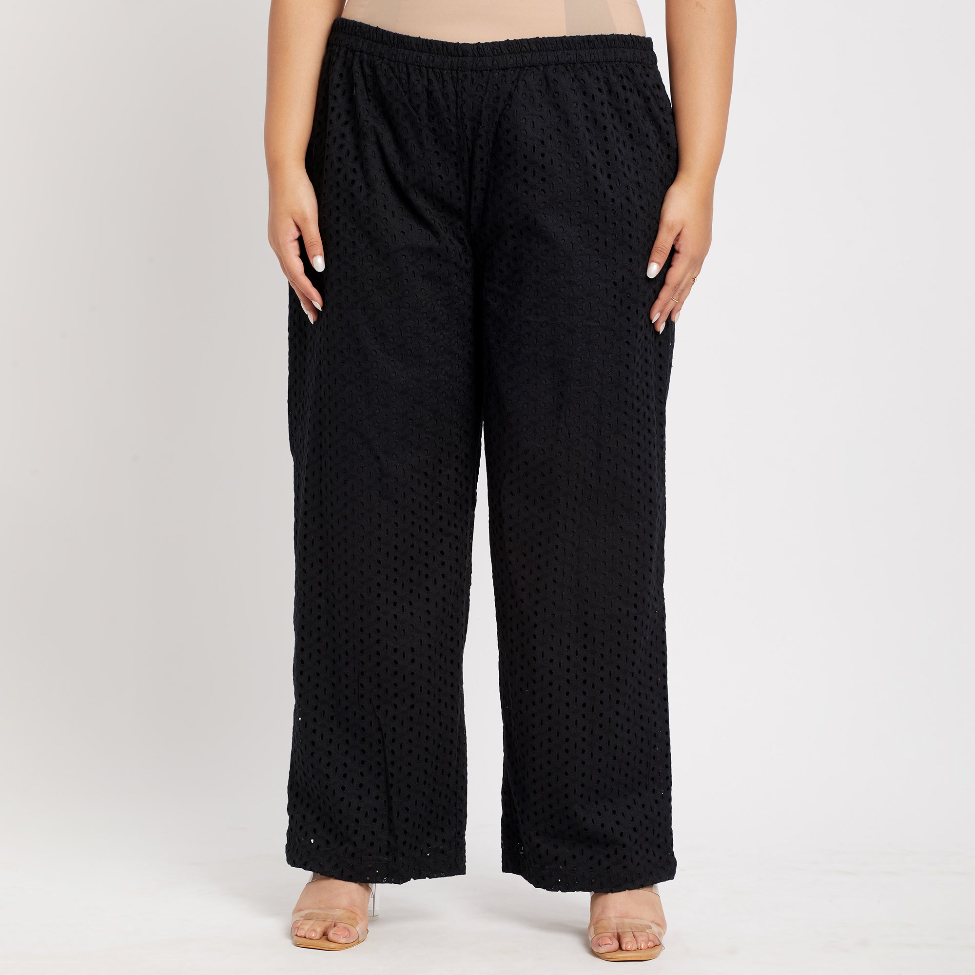 Black Cotton Schiffli Co-ord