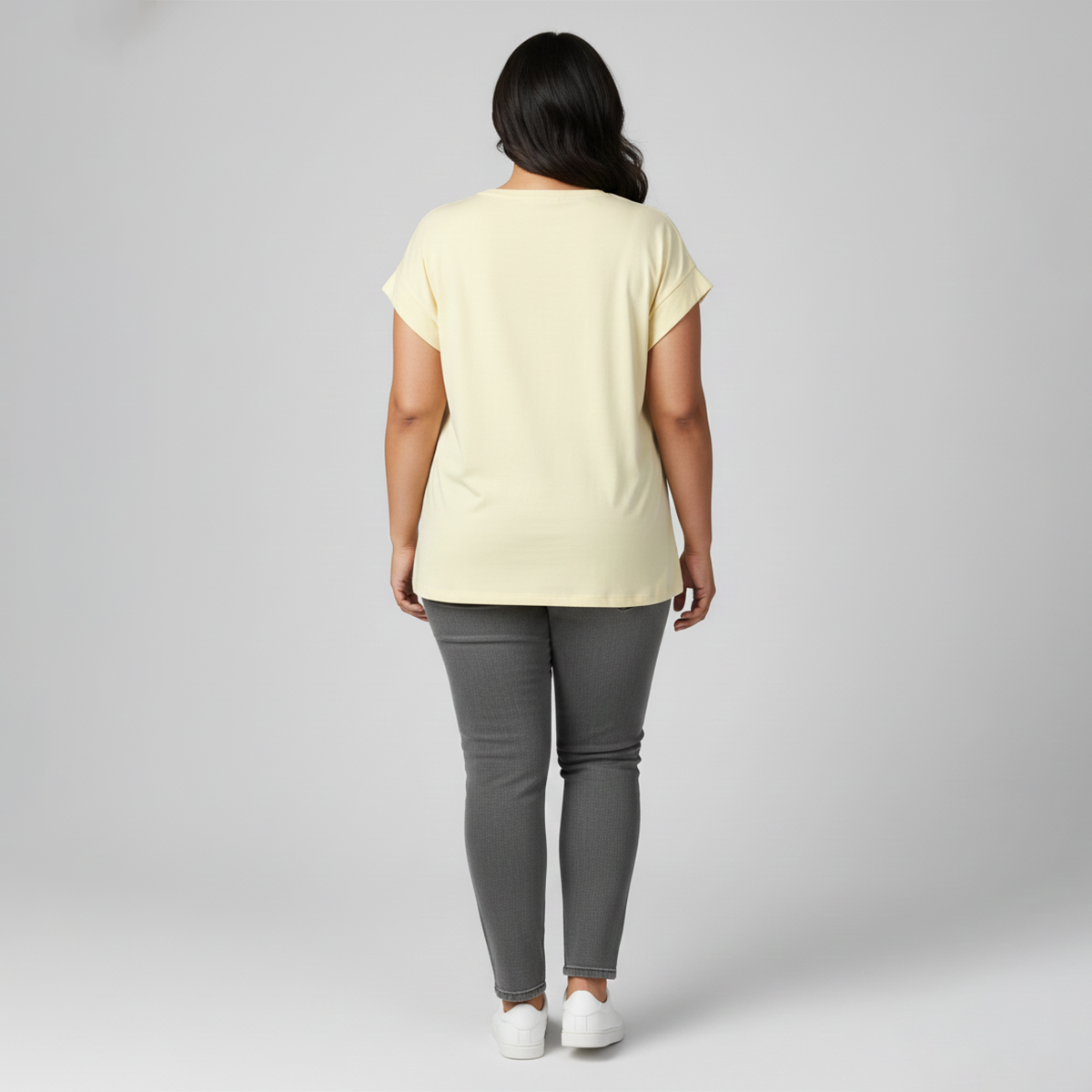 Light Yellow Everyday Cap-Sleeve Oversized T-Shirt