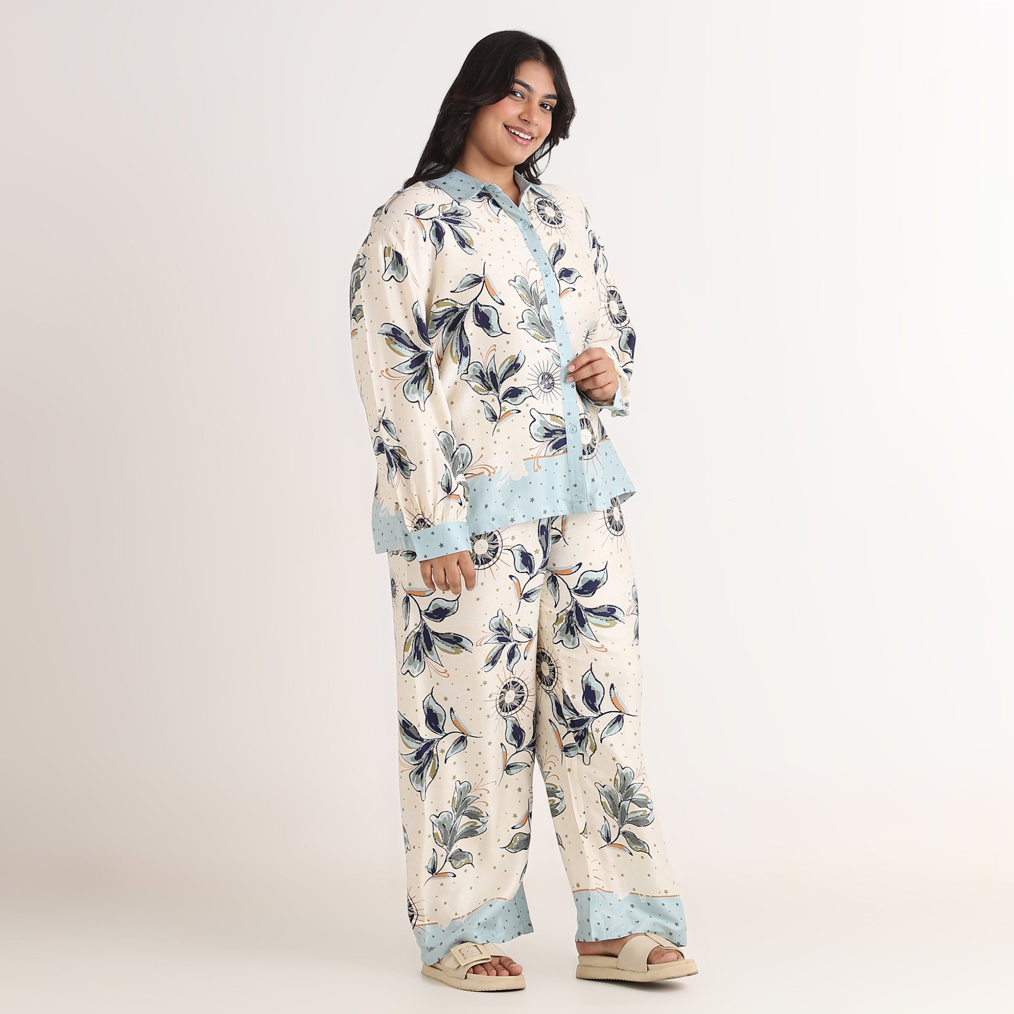 Creme Tile Print Pajama Set