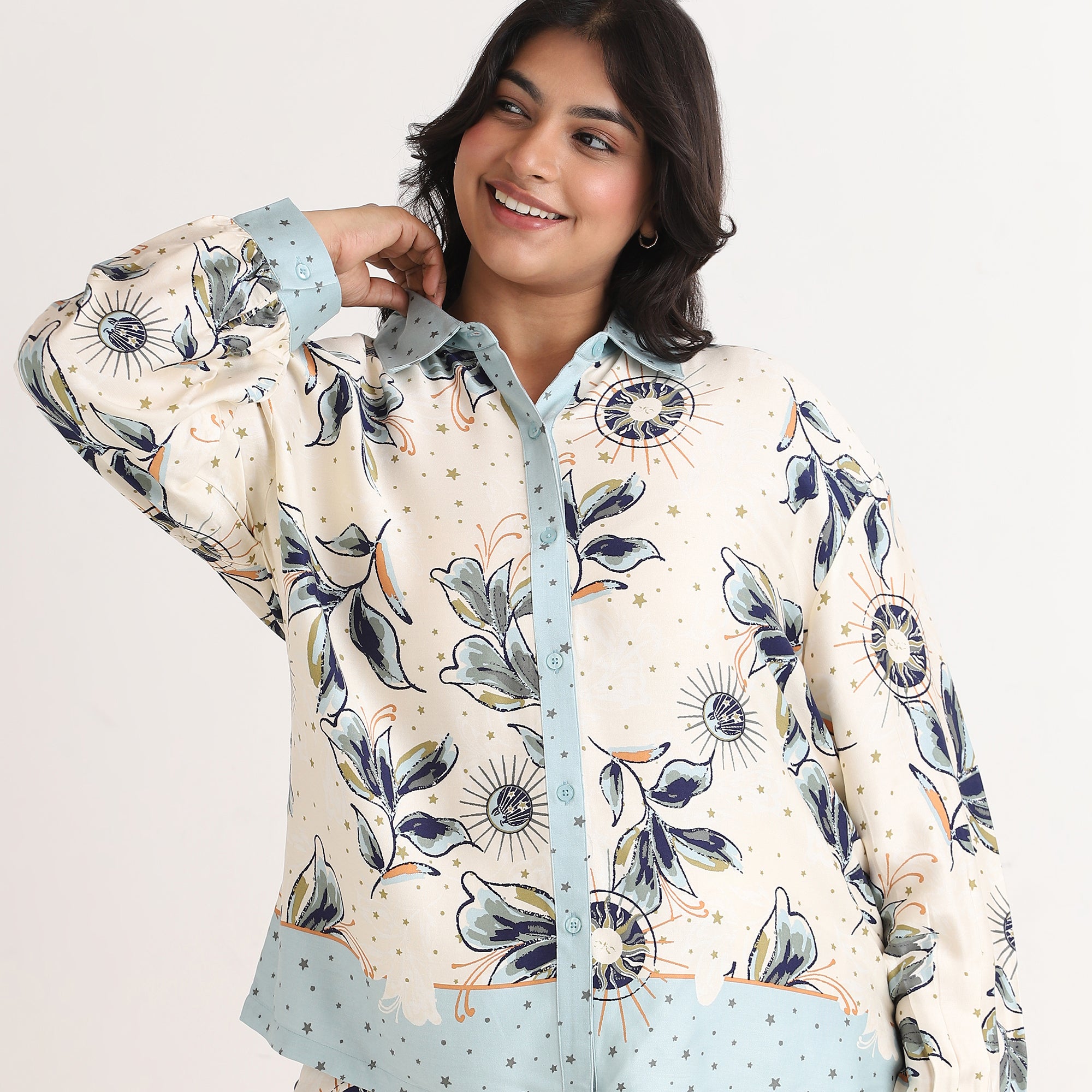 Creme Tile Print Pajama Set