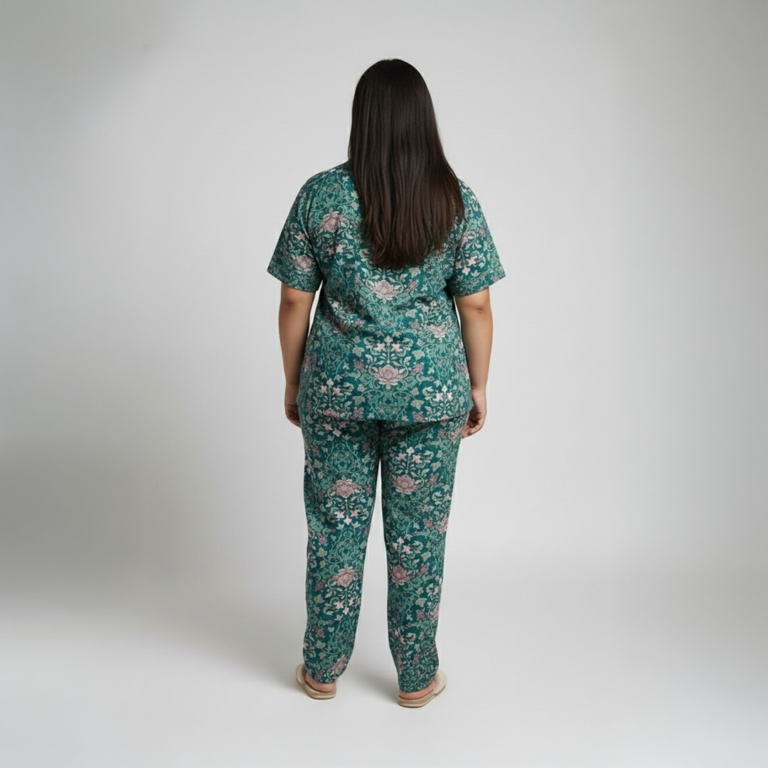 Green floral Short Sleeves PJ Set