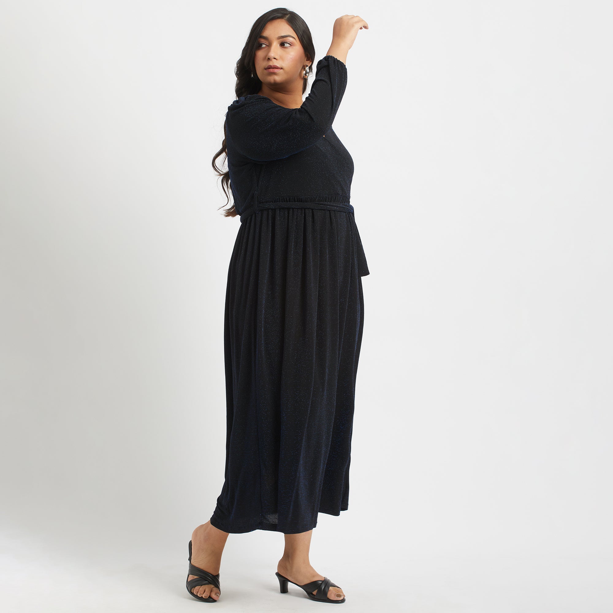 Plus Size Lurex Maxi Wrap Dress