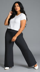 Dark Gray Melange Plus-Size Flared Leggings