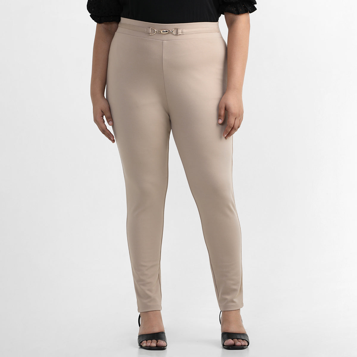 Buckle Detail Tailored Trousers