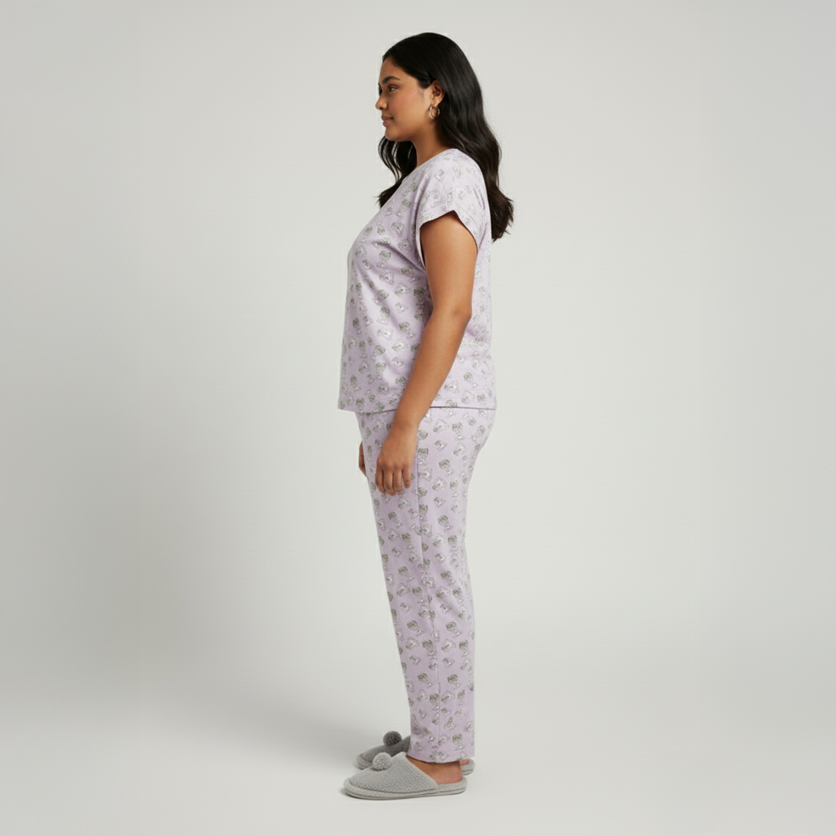 Plus Size Koala Print Jersey PJ Set by CALAE | Sizes Available L to 7XL