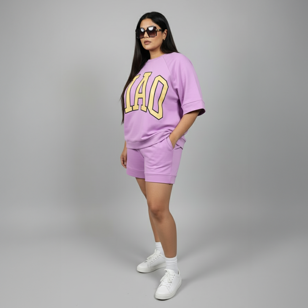 Lilac Cotton Terry Raglan Co-ord Set