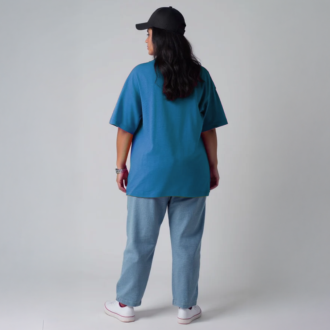 Plus-Size Blue Solid T-Shirt by CALAE | Sizes Available L to 7XL
