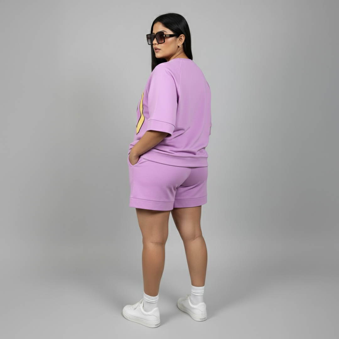 Lilac Cotton Terry Raglan Co-ord Set