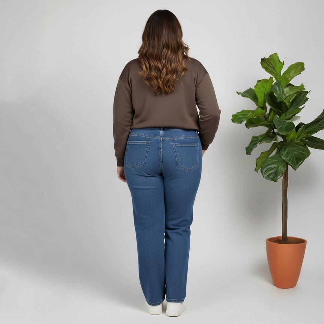 Light Brown Scuba Zipper Top with Contrast Collar