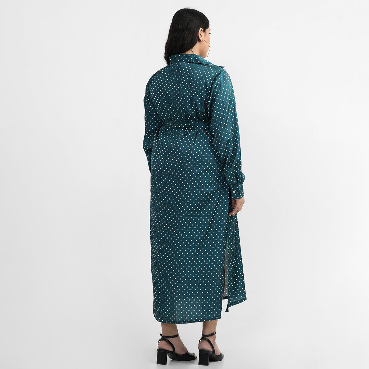 Plus Size Deep Forest Tie Dress