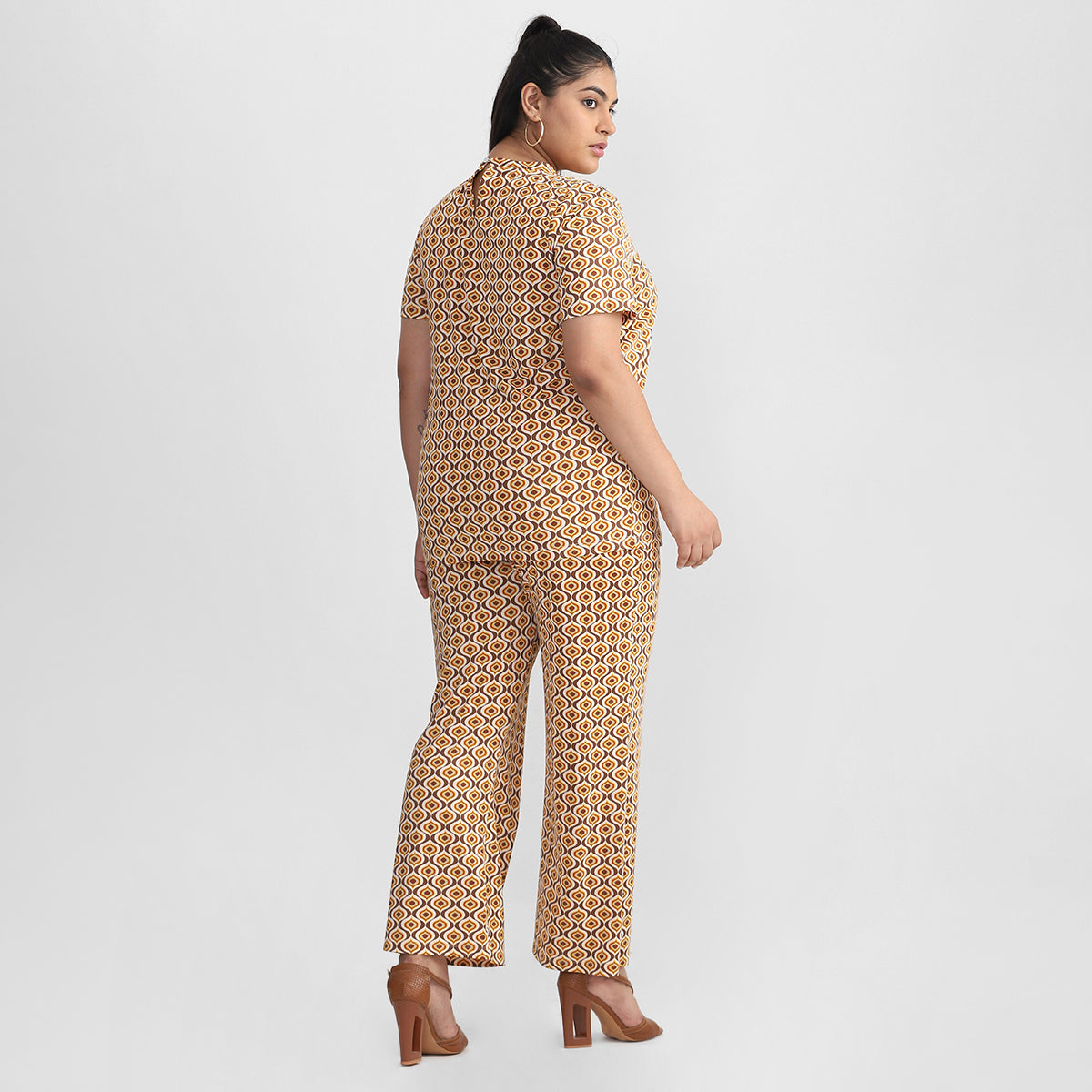 Geometric Print Plus Size Knit Co-ord Set