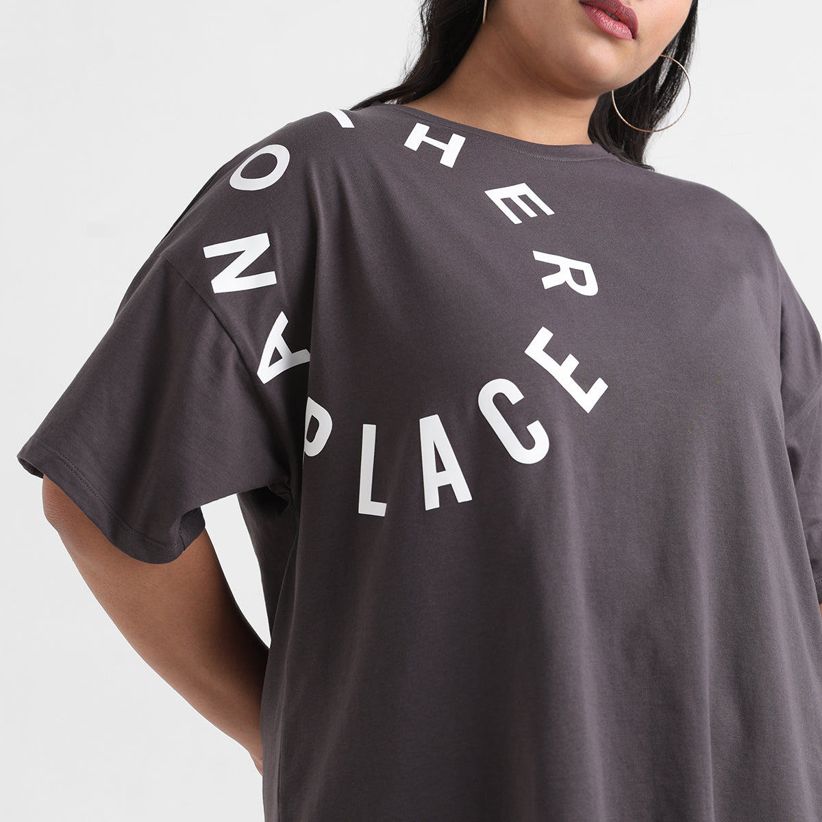 Plus size textured top with modern design detailed view, Calae plus size clothing
