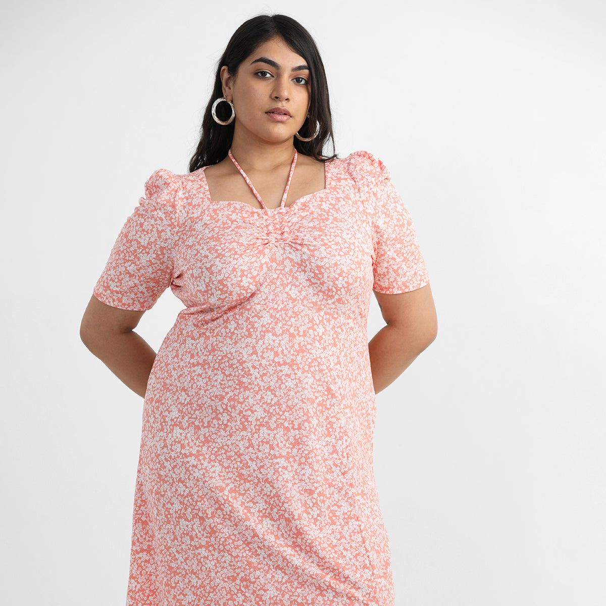 Plus Size Coral Mini Dress