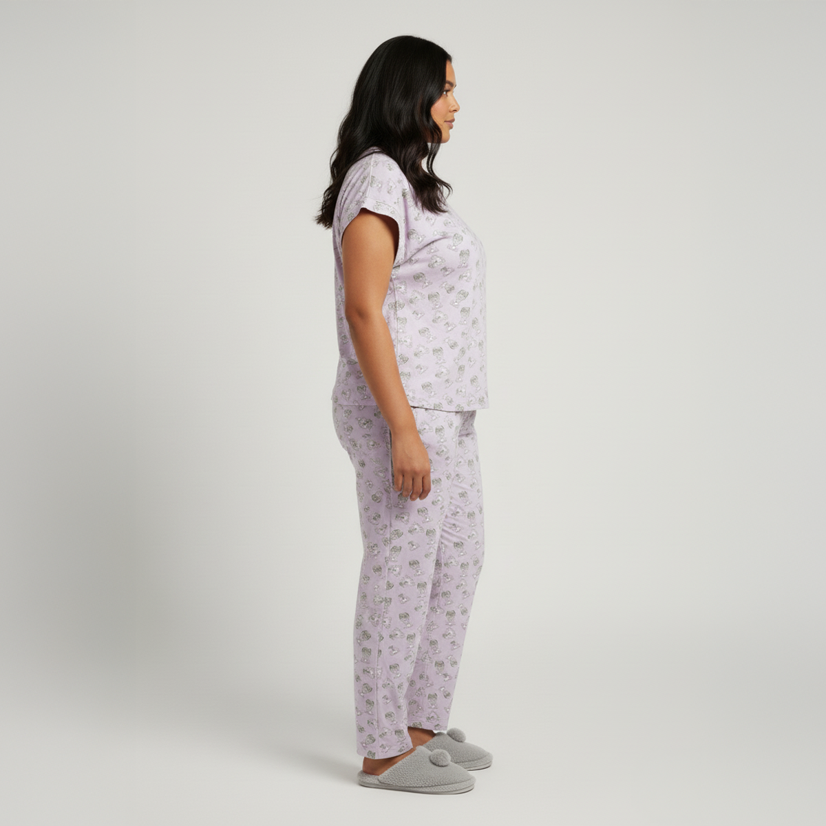 Plus Size Koala Print Jersey PJ Set by CALAE | Sizes Available L to 7XL