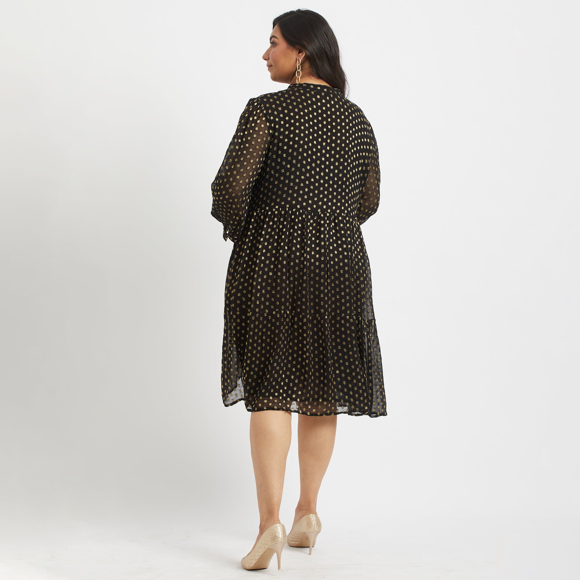 Tiered Lurex Dress For Plus Size Women