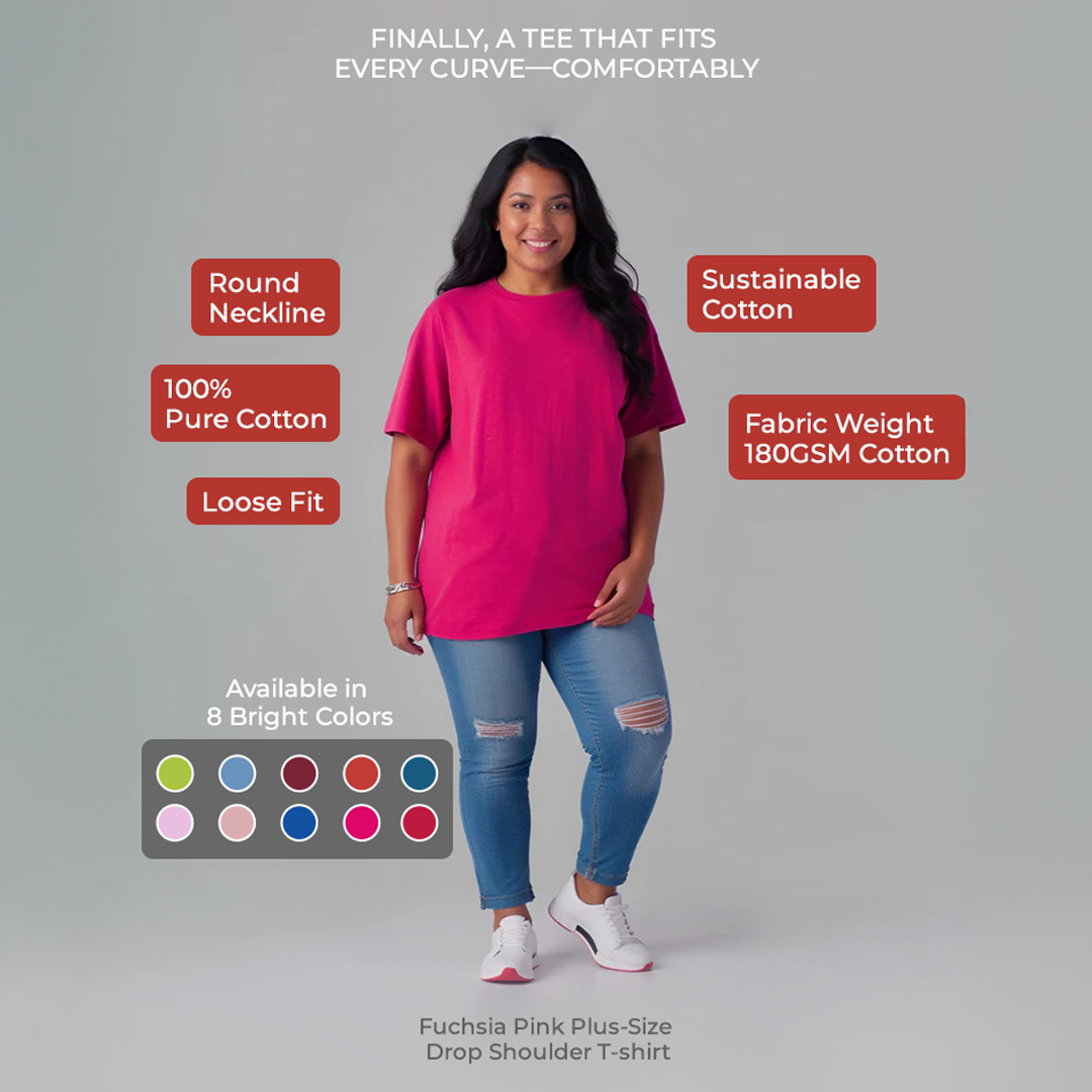 Plus-Size Red Solid T-Shirt by CALAE | Sizes Available L to 7XL