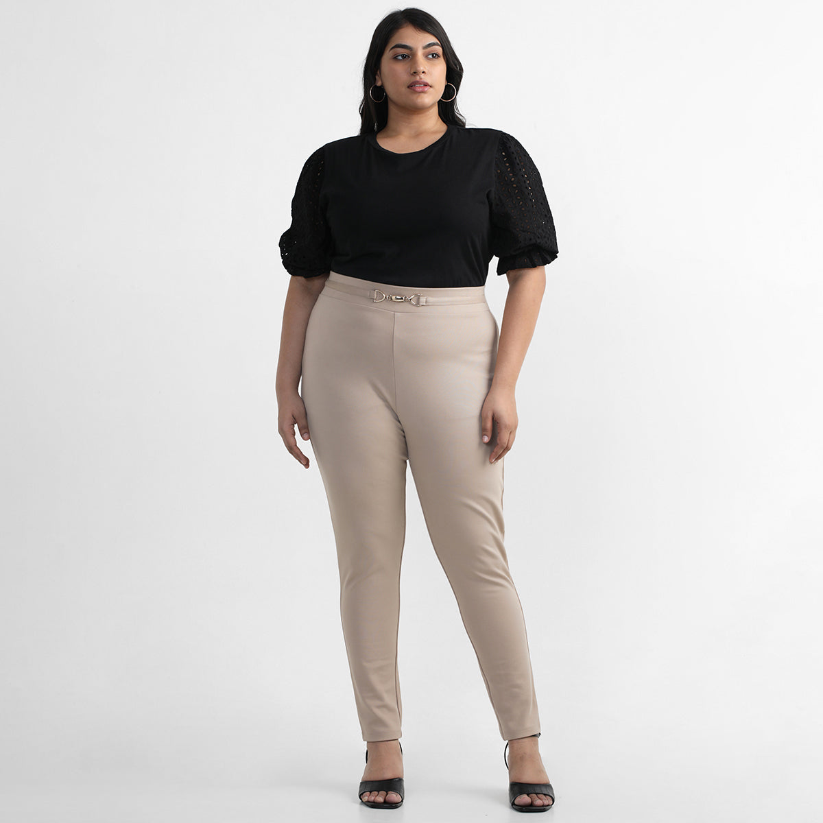 Buckle Detail Tailored Trousers