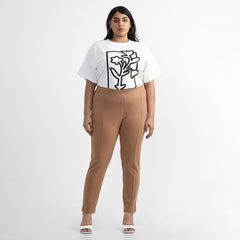 Beige 4-way Stretch Leggings