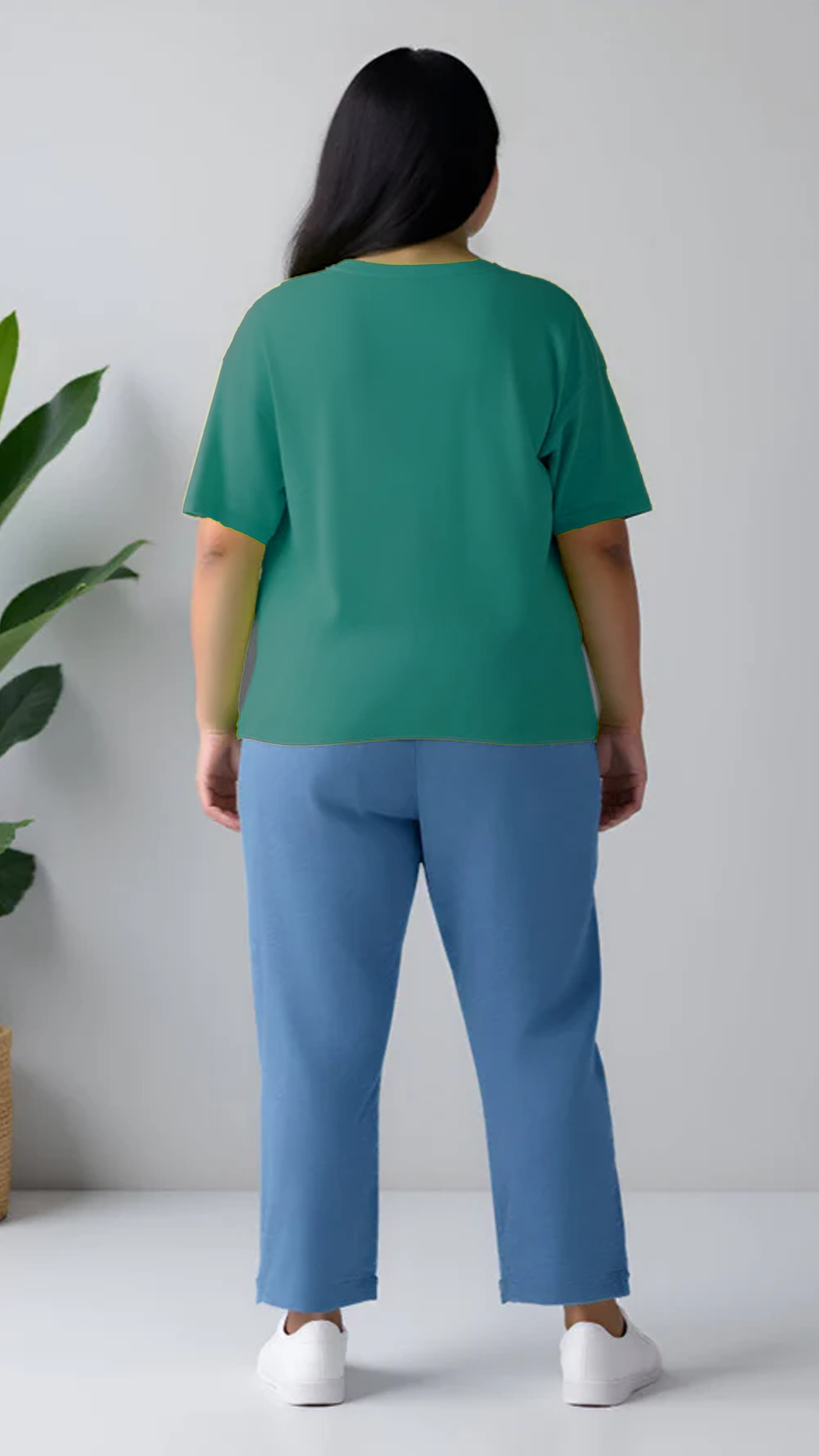 Plus SizeGreen Solid Tshirt