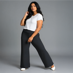 Plus-Size Dark Gray Flared Leggings by CALAE | Sizes Available L to 5XL