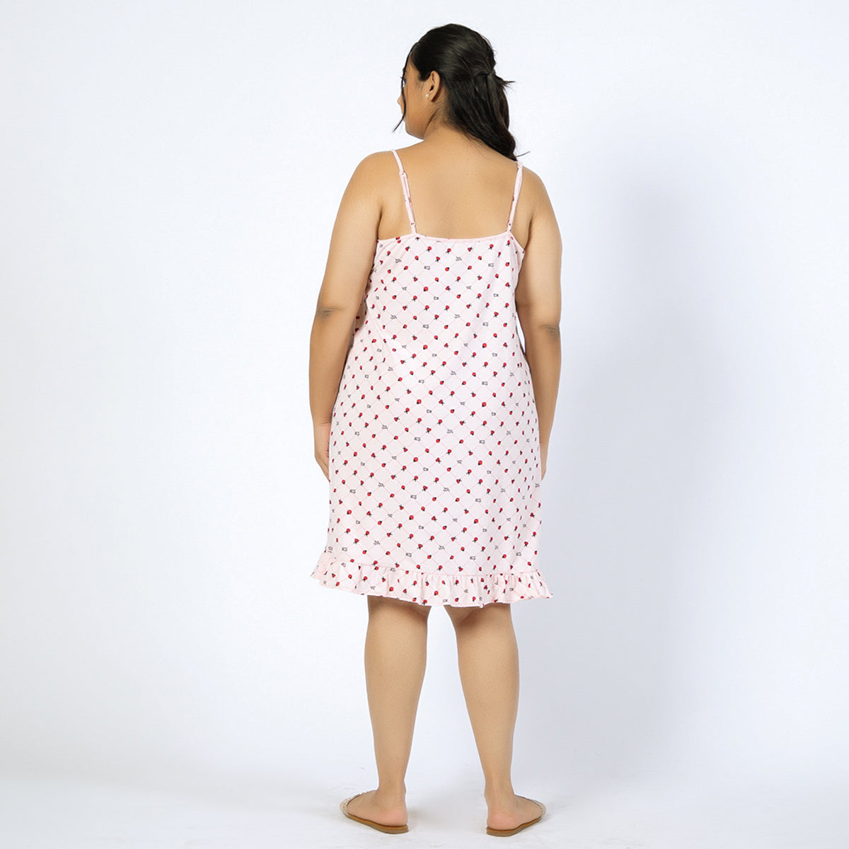Light Pink Cotton Jersey Plus Size Slip Dress Product Image 2