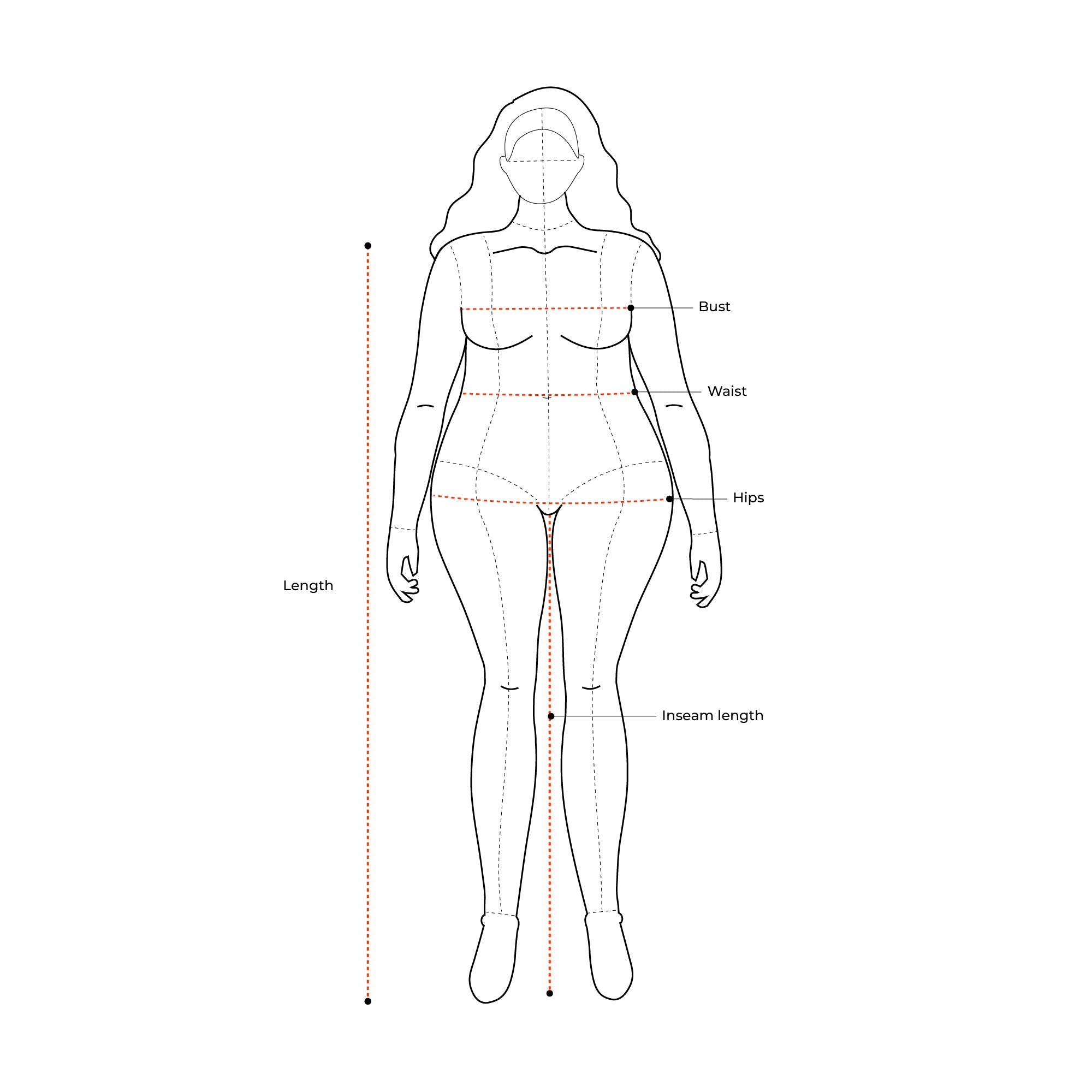 Tiered Lurex Dress For Plus Size Women - Measurement Chart 