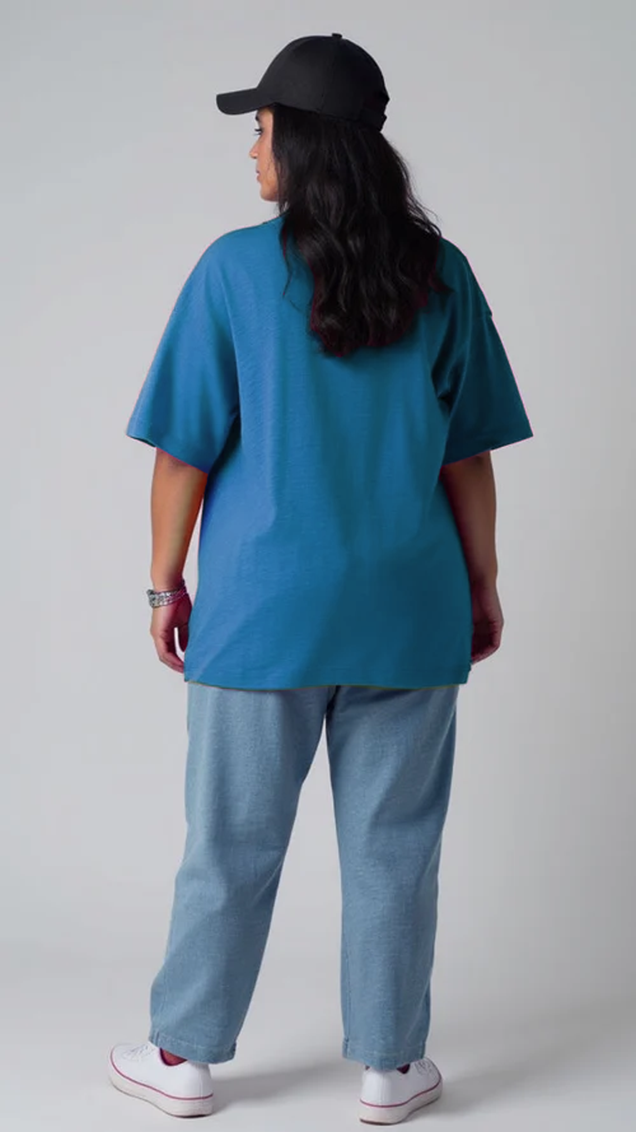 Plus size Blue Solid Tshirt