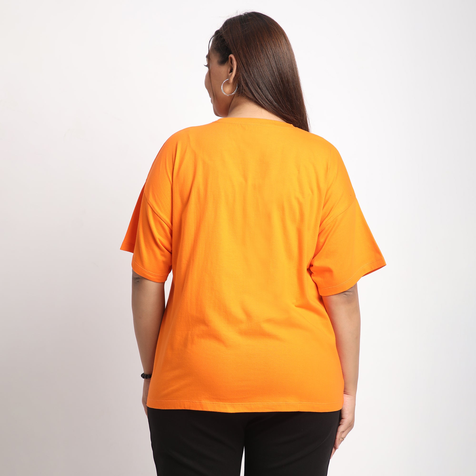 Orange DND Plus Size Cotton Tee