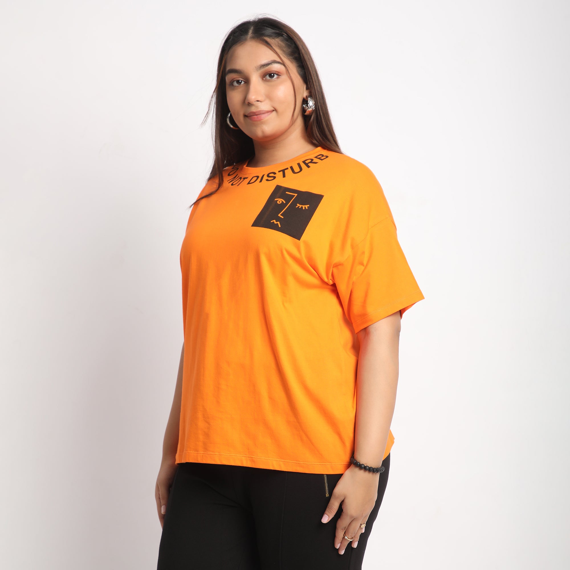 Orange DND Plus Size Cotton Tee