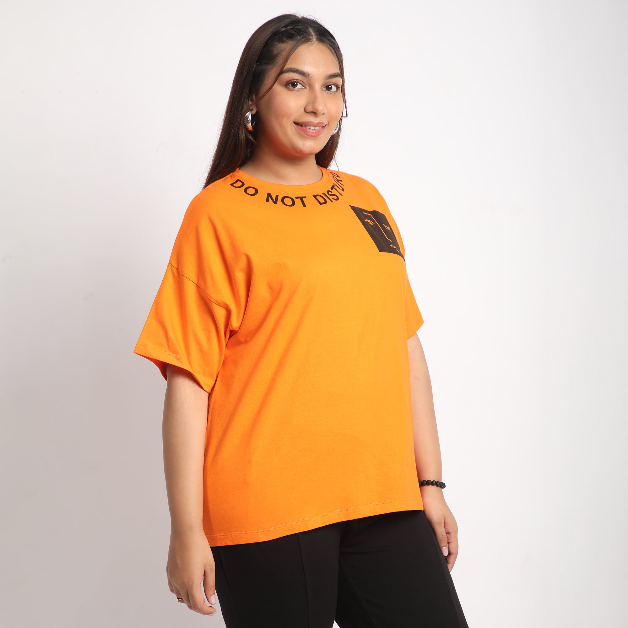 Orange DND Plus Size Cotton Tee