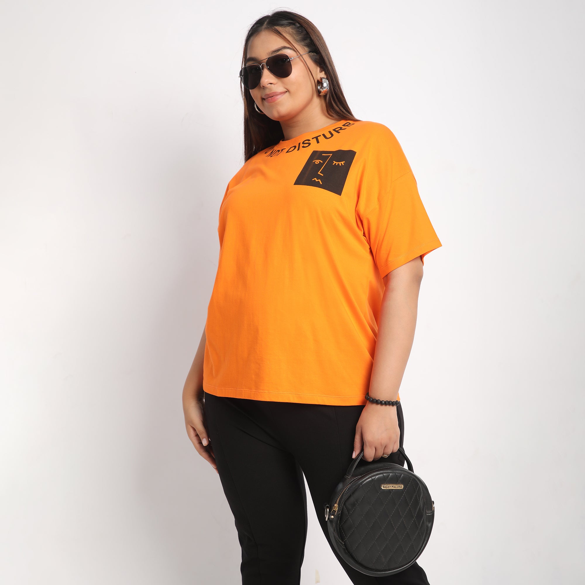 Orange DND Plus Size Cotton Tee
