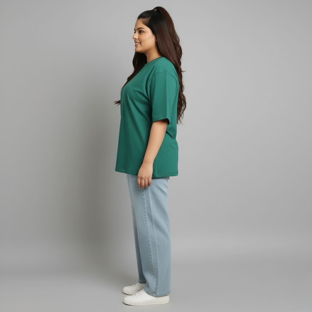 Forest Green Drop Shoulder T-shirt