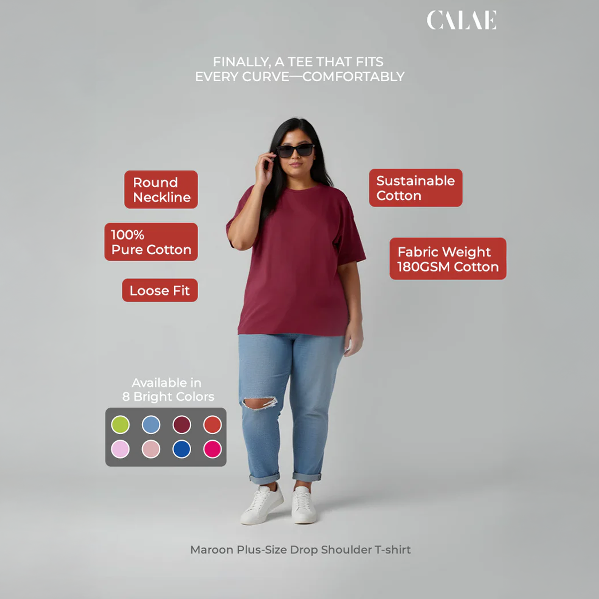 Maroon Drop Shoulder T-shirt