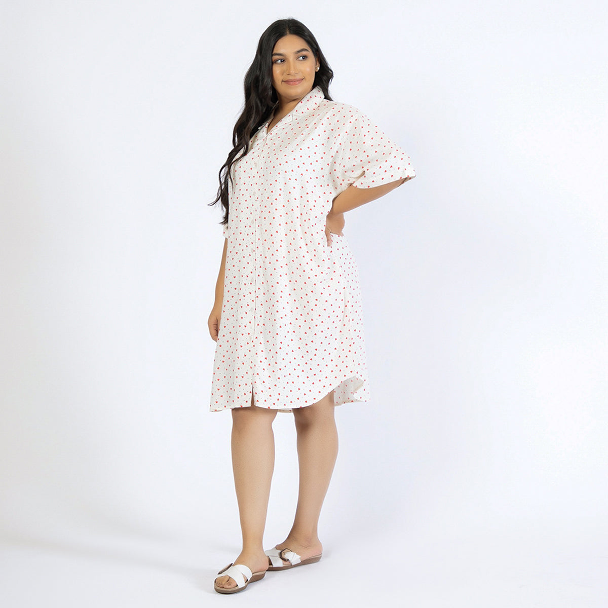 Plus size white shirt dress clearance