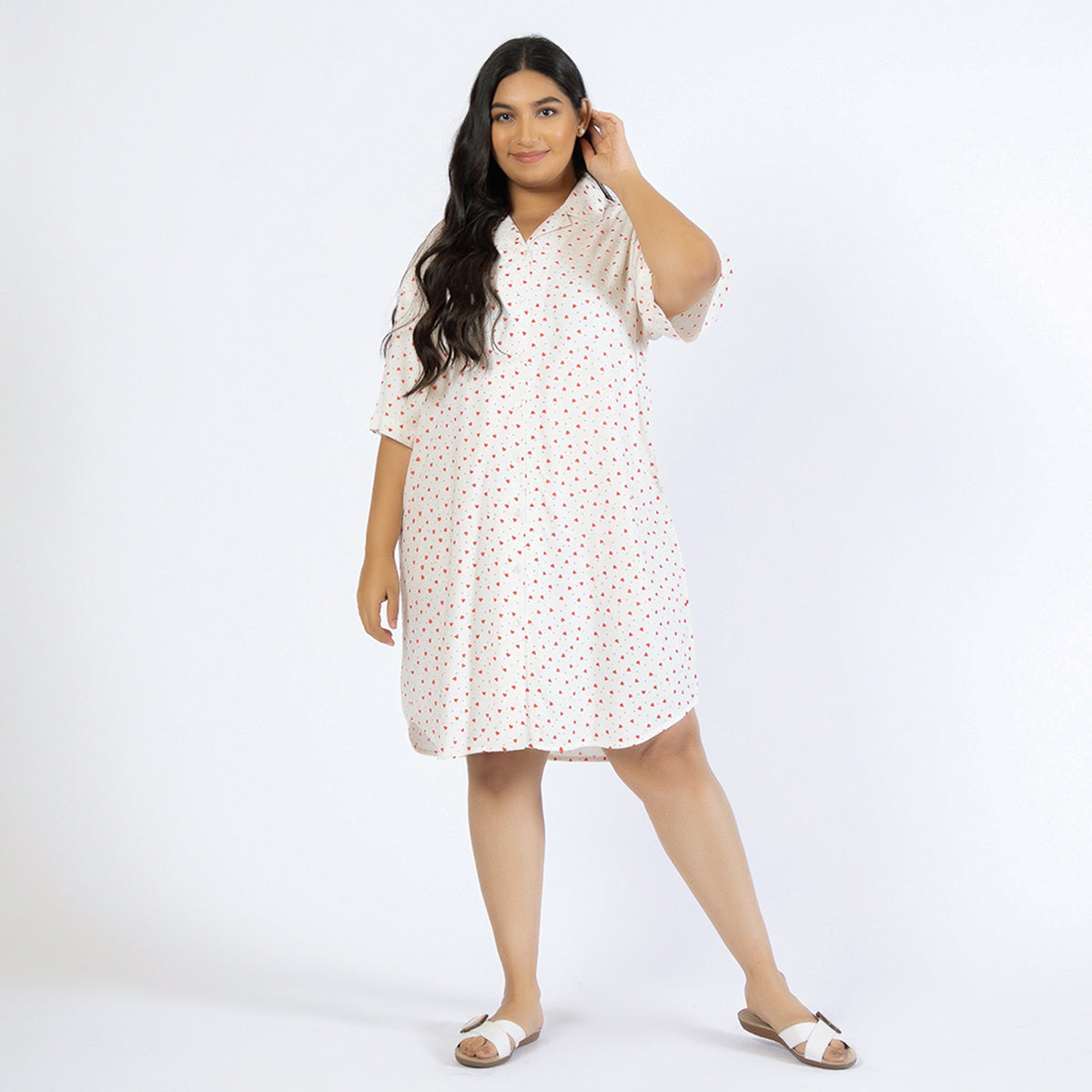 Plus size off the shoulder shirt dress shop